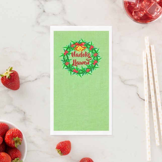 Servilleta De Papel Nadolig Llawen Welsh Merry Christmas (In situ)