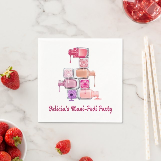 Servilleta De Papel Nail Polish Stack Custom Paper Party (In situ)