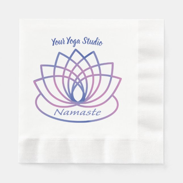 Servilleta De Papel Namaste Purple and Pink Lotus Flower (Anverso)