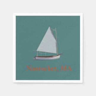 Servilleta De Papel Nantucket Cat Boat. Calabazas de cócteles en barco