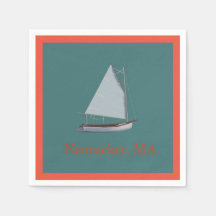 Nantucket Cat Boat. Calabazas de cócteles en barco