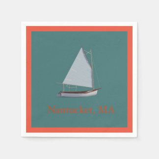 Servilleta De Papel Nantucket Cat Boat. Calabazas de cócteles en barco