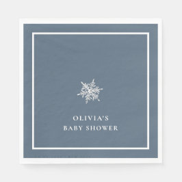 Servilleta De Papel Nany Blue Modern Snowflake Baby Shower