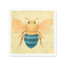 Napina de abeja con banderas azules