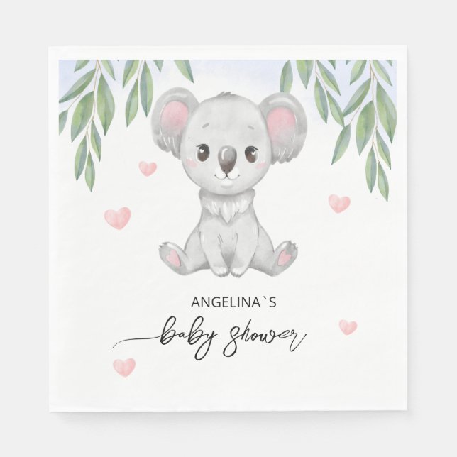 Servilleta De Papel Napina de papel para la ducha de bebé. (Anverso)