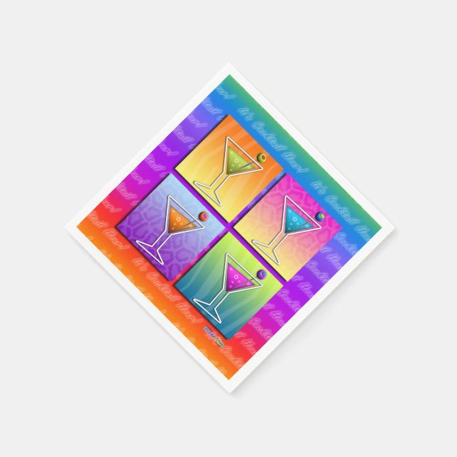 SERVILLETA DE PAPEL NAPINAS DE CÓCTEL DE PAPEL - GAFAS DE MARTINI DE A (Borde)