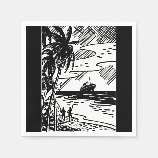 Servilleta De Papel Napja de papel de crucero retro (Anverso)