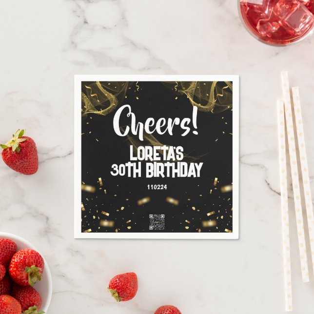 Servilleta De Papel Napkin Adulto Sorpresa Cumpleaños Napkin Negro (In situ)