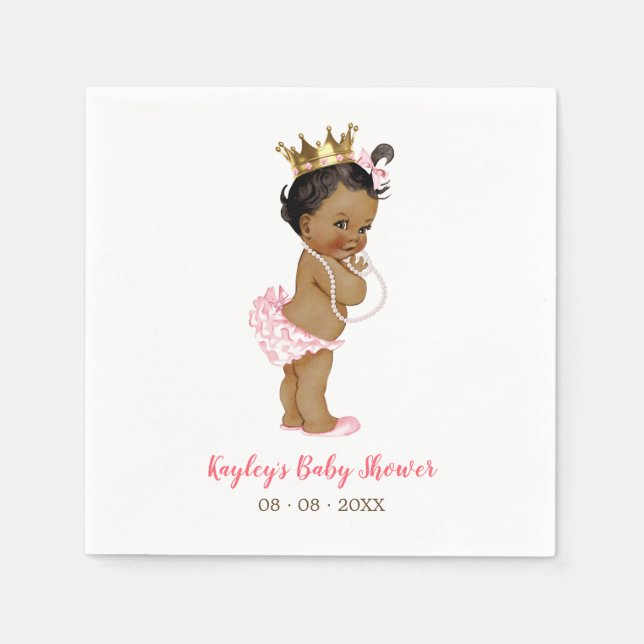 Servilleta De Papel Napkin afroamericano de Baby Shower (Anverso)