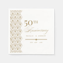 Napkin Aniversario Personalizado Dorado