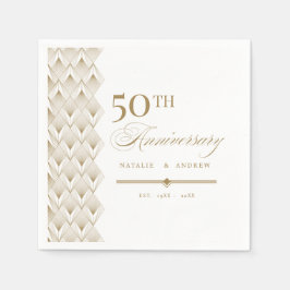 Servilleta De Papel Napkin Aniversario Personalizado Dorado