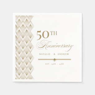 Servilleta De Papel Napkin Aniversario Personalizado Dorado