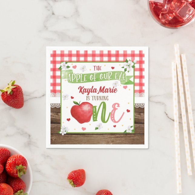 Servilleta De Papel Napkin Apple de primer cumpleaños - Apple de nuest (In situ)