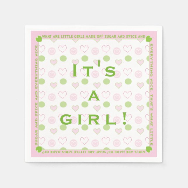 Servilleta De Papel Napkin Baby Shower Standard "Azúcar y especias" (Anverso)