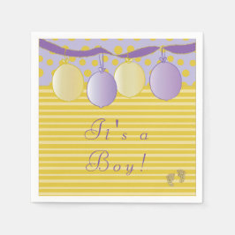Servilleta De Papel Napkin Baby Shower Standard "Baby Gold Footprints"