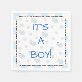 Servilleta De Papel Napkin Baby Shower Standard "Snips & Snails"