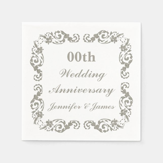 Servilleta De Papel Napkin Boda Aniversario Personalizado (Anverso)