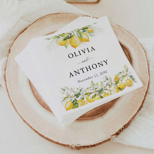 Servilleta De Papel Napkin Boda de Citrus Verde Limón
