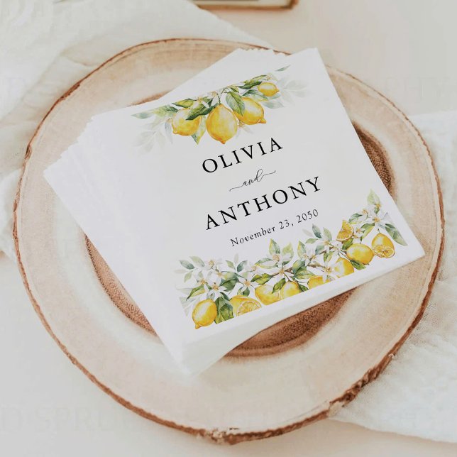 Servilleta De Papel Napkin Boda de Citrus Verde Limón (Subido por el creador)