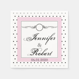 Servilleta De Papel Napkin Boda de la mariposa del Punto de Polka Blan