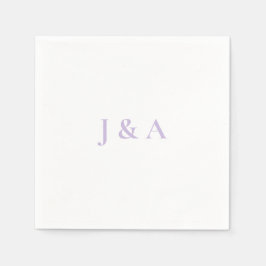 Servilleta De Papel Napkin Boda de Purple Initials