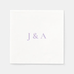 Servilleta De Papel Napkin Boda de Purple Initials
