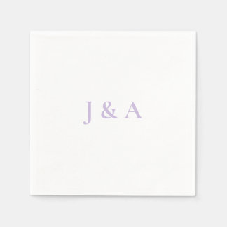 Servilleta De Papel Napkin Boda de Purple Initials