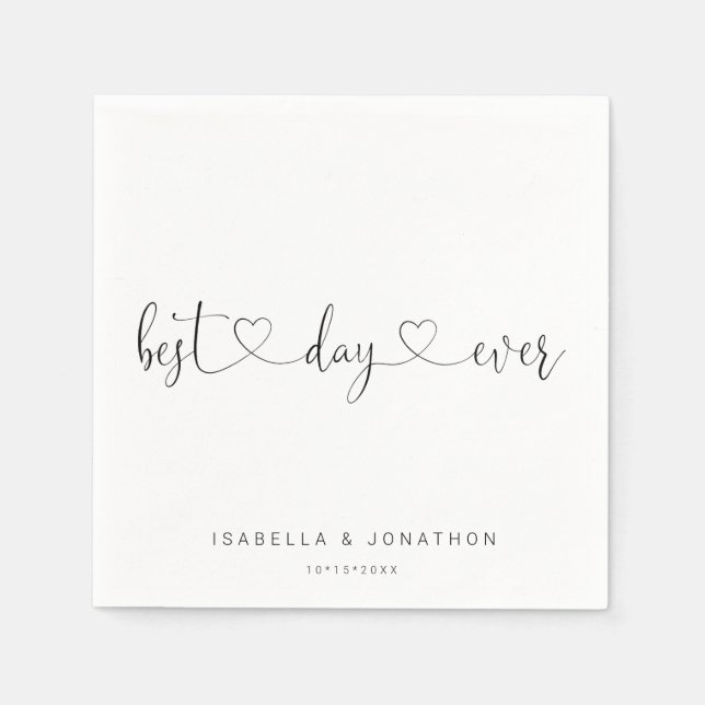 Servilleta De Papel Napkin Boda del "Mejor Día de la Historia" Persona (Anverso)