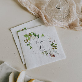 Servilleta De Papel Napkin Boda Floral Peony en invierno blanco