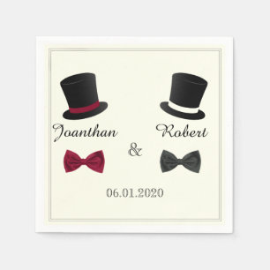 Servilleta De Papel Napkin Boda gay de los mejores sombreros y amarres