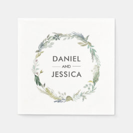 Servilleta De Papel Napkin Boda personalizado | follaje verde
