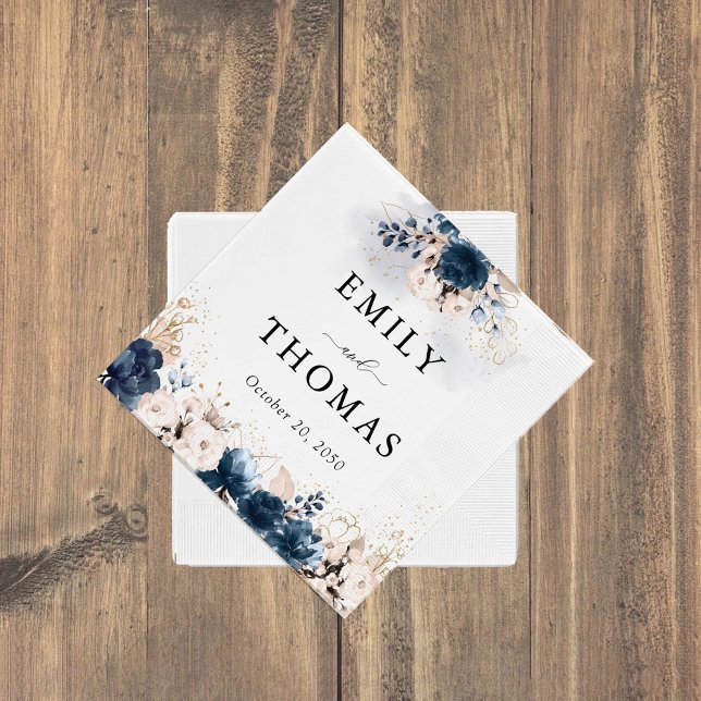 Servilleta De Papel Napkin Boda Rosa de Navy Blue y Dusty (Subido por el creador)