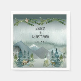 Servilleta De Papel Napkin, Boda ruso personalizado y maravilla forest