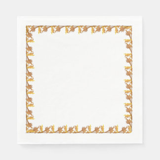 Servilleta De Papel Napkin - borde de hojas de hierro de ángulo dorado
