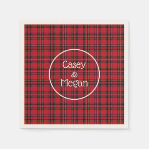 Servilleta De Papel Napkin clásico de papel rojo tartán