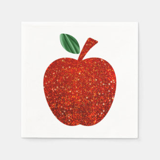 Servilleta De Papel Napkin de Apple Rojo purpurina