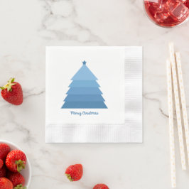 Servilleta De Papel Napkin de árbol azul de Navidad