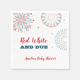 Servilleta De Papel Napkin de Baby Shower rojo, blanco y debido
