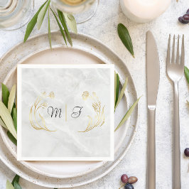 Servilleta De Papel Napkin de boda personalizada | Iniciales de recién