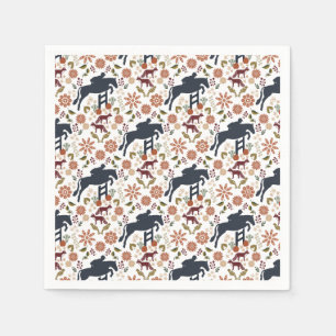 Servilleta De Papel Napkin de caballos y ciclistas   Autumn Equestrian