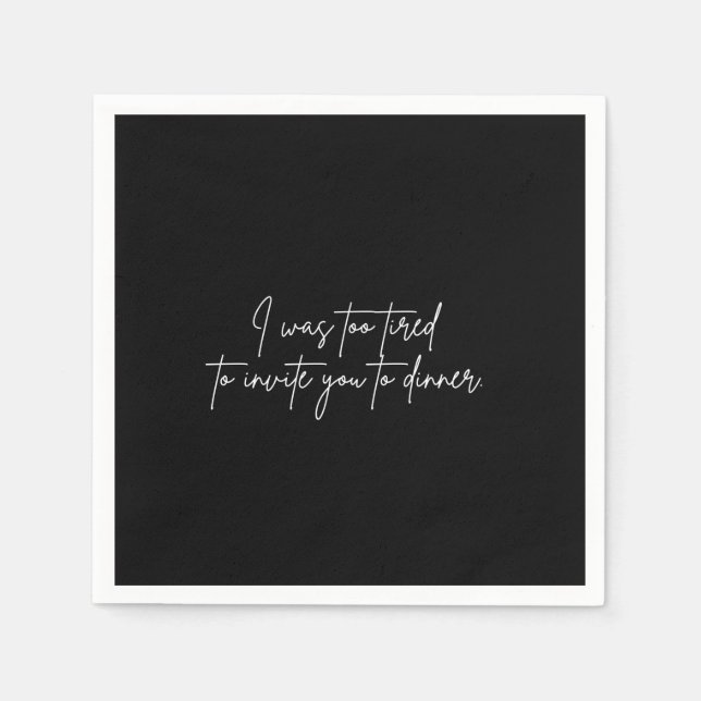 Servilleta De Papel Napkin de cóctel fiesta negro divertido guión (Anverso)