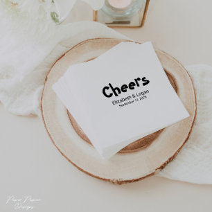 Servilleta De Papel Napkin de cócteles Boda de Cheque Personalizado