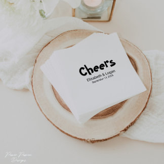 Servilleta De Papel Napkin de cócteles Boda de Cheque Personalizado