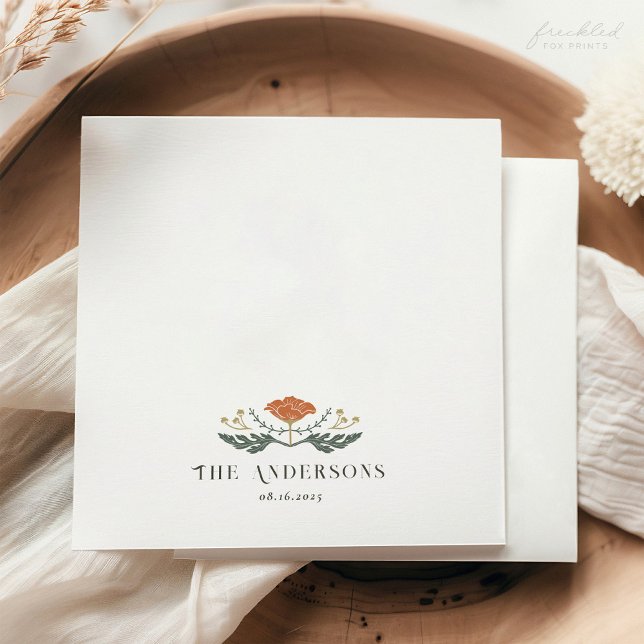 Servilleta De Papel Napkin de cócteles florales de Art Nouveau (Art Nouveau Floral Wedding Cocktail Napkin)