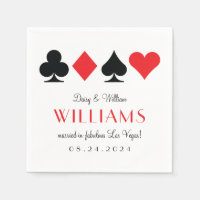Napkin de cócteles rojos y negros de Las Vegas Bod