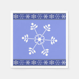 Servilleta De Papel Napkin de copos de nieve azules y blancos #Holiday