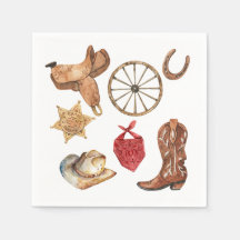 Napkin de Cowboy Wild West First Rodeo