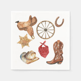 Servilleta De Papel Napkin de Cowboy Wild West First Rodeo