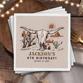Servilleta De Papel Napkin de cumpleaños de Cowboy Occidental silvestr
