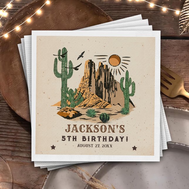 Servilleta De Papel Napkin de cumpleaños de Cowboy Occidental silvestr (Subido por el creador)